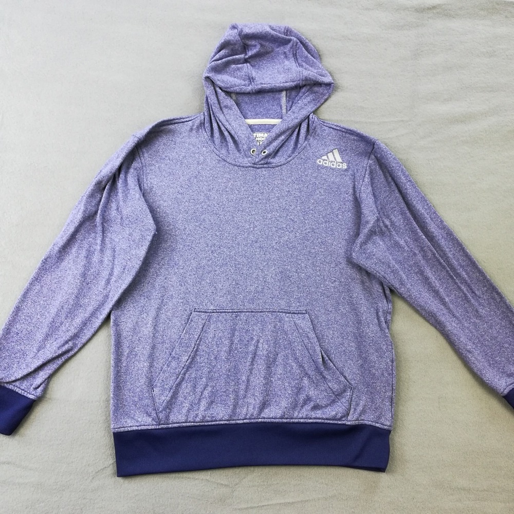 Adidas Womens Ultimate Hoodie‎ Sweatshirt Blue Heather Athletic Kangaroo M
